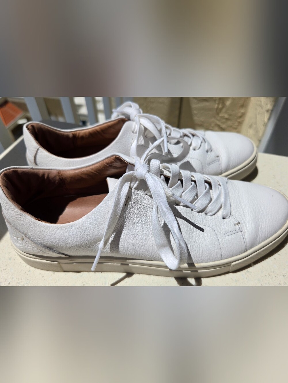 🔥 Frye Ivy White Leather Low Top Lace-Up Sneakers Size 8M